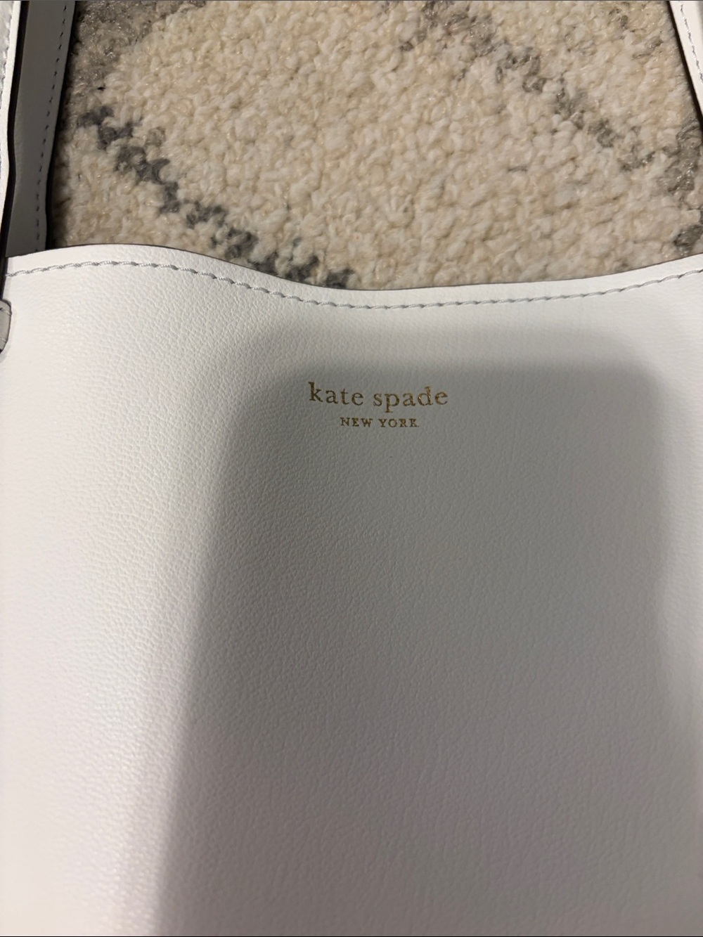 kate spade White Leather Double-Handle Tote - Picture 2 of 6